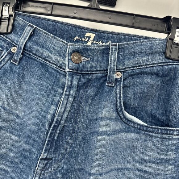 7 For All Mankind Relaxed Zip Fly Straight Leg Size 34 Blue Jeans Mens - Picture 5 of 12